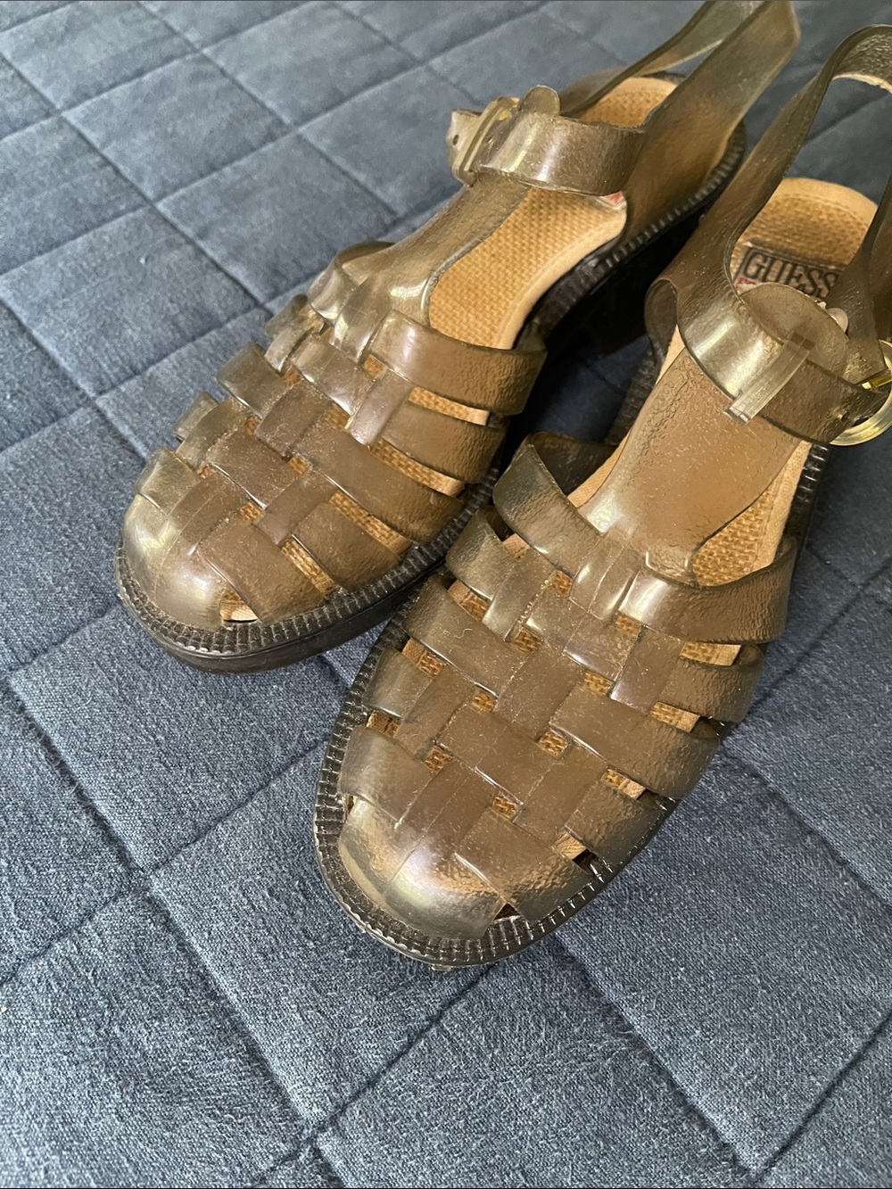 Vintage Guess Brown Jelly Fisherman Sandals - Picture 4 of 7